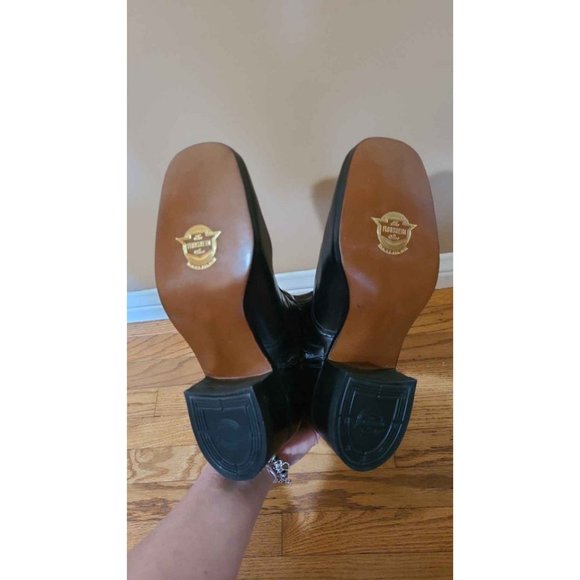 Sold Mens Florsheim Black Leather Boots Size 6.5 E - Picture 4 of 9